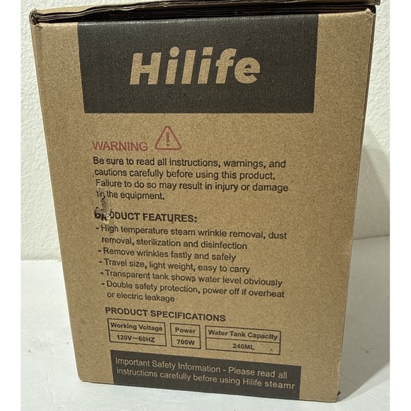 Hilife Portable Garment Steamer Handheld Travel Size 700W HL7 240ml Tank Blue - Picture 5 of 5